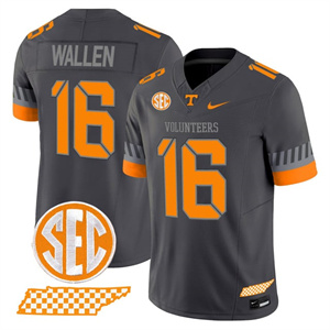 Men's Tennessee Volunteers #16 Morgan Wallen 2025 'Smokey Grey Series' Vapor Limited Jersey V2 All Stitched