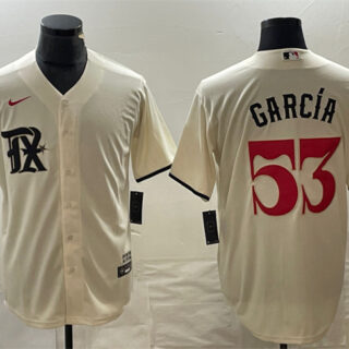 Men's Texas Rangers #53 Adolis Garcia Cream City Connect Cool Base Stitched Baseball Jersey