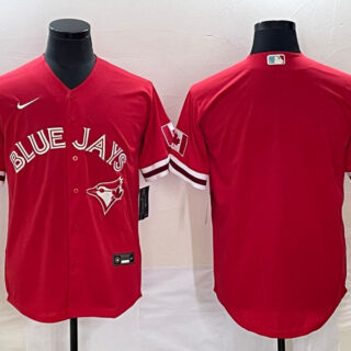 Men's Toronto Blue Jays Blank Red Cool Base Stitched Jersey