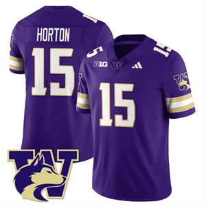Men's Washington Husky Football 2025 Vapor Limited Jersey All Stitched #15 Kai Horton