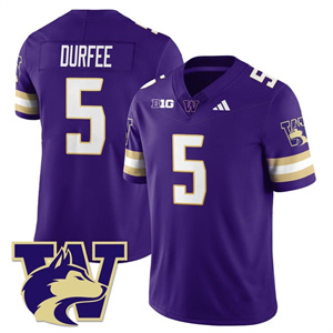Men's Washington Husky Football 2025 Vapor Limited Jersey All Stitched #5 Zach Durfee