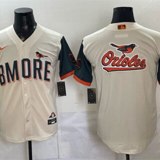 Men's Baltimore Orioles Team Big Logo Natural 2026 City Connect Stadium Stitched Baseball Jersey