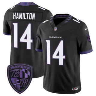 Men's Baltimore Ravens #14 Kyle Hamilton Black 2026 F.U.S.E. Alternate Vapor Stitched Limited Football Jersey