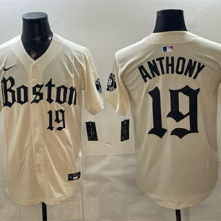 Men's Boston Red Sox #19 Roman Anthony Cream Gothic Vapor Limited Stitched Baseball Jersey