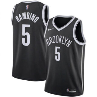 Men's Brooklyn Nets #5 Bambino Black Icon Edition Stitched Basketball Jersey