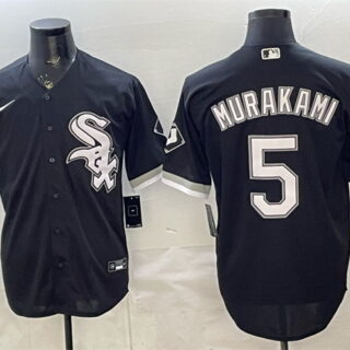 Men's Chicago White Sox #5 Munetaka Murakami Black Alternate Stitched Baseball Jersey