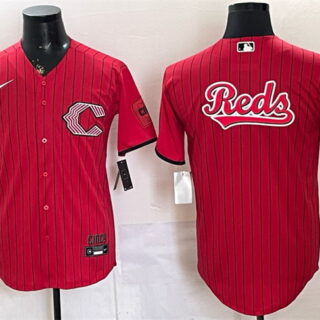 Men's Cincinnati Reds Team Big Logo Red 2026 City Connect Stadium Stitched Baseball Jersey