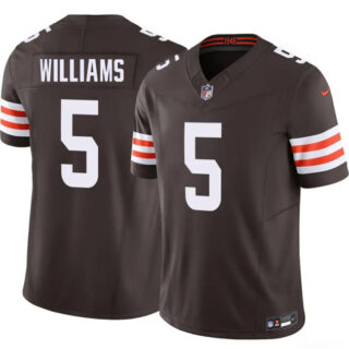 Men's Cleveland Browns #5 Quincy Williams Brown 2026 F.U.S.E. Vapor Limited Stitched Football Jersey