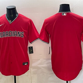 Men's Cleveland Guardians Blank Red Cool Base Stitched Baseball Jersey
