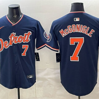 Men's Detroit Tigers #7 Kevin McGonigle Navy 2026 Alternate Vapor Premier Limited Stitched Baseball Jersey