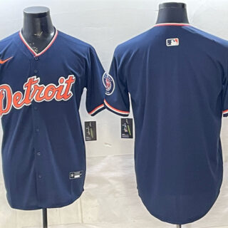 Men's Detroit Tigers Blank Navy 2026 Alternate Vapor Premier Limited Stitched Baseball Jersey
