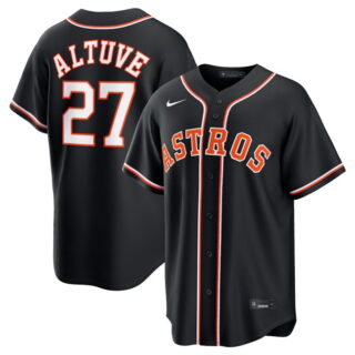 Men's Houston Astros #27 Jose Altuve 2026 Fashion Replica Black Out Stitched Baseball Jersey