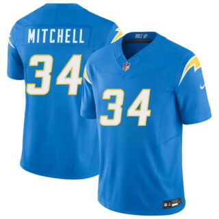 Men's Los Angeles Chargers #34 Keaton Mitchell Blue 2026 F.U.S.E. Vapor Limited Stitched Football Jersey