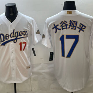 Men's Los Angeles Dodgers #17 Shohei Ohtani White 2026 Gold Collection Stadium Stitched Baseball Jersey