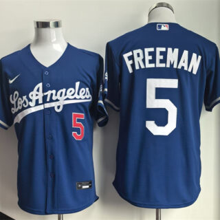 Men's Los Angeles Dodgers #5 Freddie Freeman Royal 2026 Gold Collection Stadium Stitched Baseball Jersey