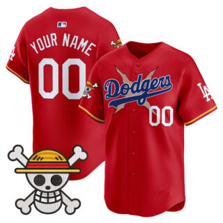 Men's Los Angeles Dodgers Active Player Custom Red x One Piece 2025 Vapor Premier Limited Stitched Baseball Jersey