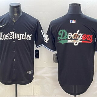 Men's Los Angeles Dodgers Team Big Logo Black 'Gothic Edition' Vapor Premier Limited Stitched Baseball Jersey