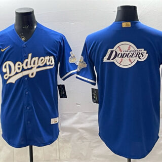 Men's Los Angeles Dodgers Team Big Logo Royal 2026 Alternate Gold Collection Stadium Stitched Baseball Jersey 001