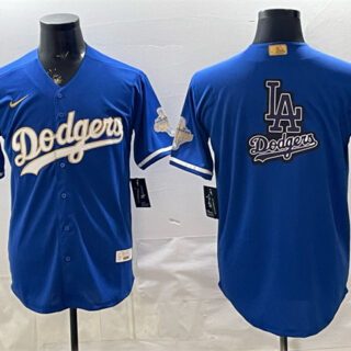 Men's Los Angeles Dodgers Team Big Logo Royal 2026 Alternate Gold Collection Stadium Stitched Baseball Jersey 002