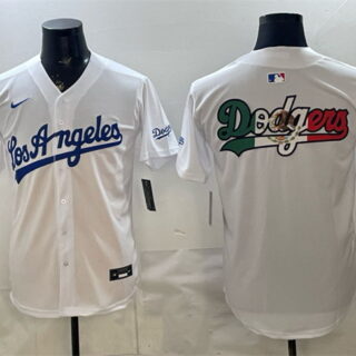 Men's Los Angeles Dodgers Team Big Logo White Alternate Stadium Stitched Baseball Jersey 002