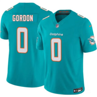 Men's Miami Dolphins #0 Ollie Gordon Aqua 2026 F.U.S.E. Vapor Limited Stitched Football Jersey