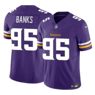 Men's Minnesota Vikings #95 Caleb Banks Purple 2026 Draft F.U.S.E. Vapor Untouchable Limited Stitched Jersey