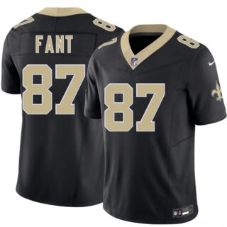 Men's New Orleans Saints #87 Noah Fant Black 2026 F.U.S.E Vapor Limited Stitched Football Jersey