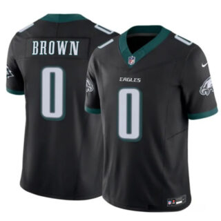 Men's Philadelphia Eagles #0 Hollywood Brown Black 2026 F.U.S.E. Vapor Untouchable Limited Stitched Football Jersey