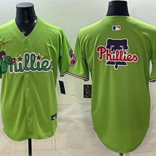 Men's Philadelphia Phillies Team Big Logo Light Green Phanatic Limited Stitched Jersey