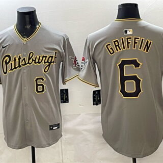 Men's Pittsburgh Pirates #6 Konnor Griffin Grey Limited Stitched Baseball Jersey