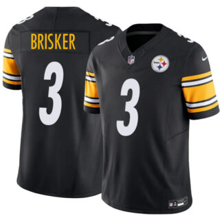 Men's Pittsburgh Steelers #3 Jaquan Brisker Black 2025 F.U.S.E. Vapor Limited Stitched Football Jersey
