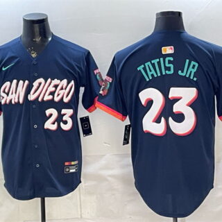 Men's San Diego Padres #23 Fernando Tatis Jr. Obsidian 2026 City Connect Limited Stitched Baseball Jersey