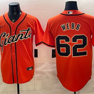 Men's San Francisco Giants #62 Logan Webb Orange Cool Base Stitched Baseball Jersey