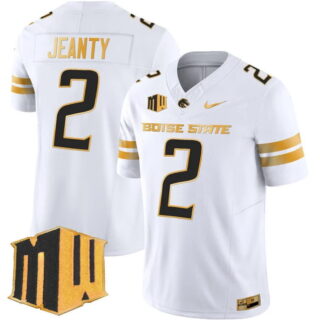 Men's Boise State Broncos 2024 Gold Vapor Limited White Jersey