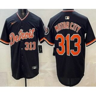 Men's Detroit Tigers #313 Motor City Navy Limited Jersey