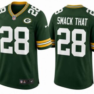 Men's Green Bay Packers #28 Smack That Green Jersey