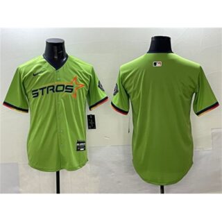 Men's Houston Astros Blank Green 2025 City Connect Limited Stitched Baseball Jersey