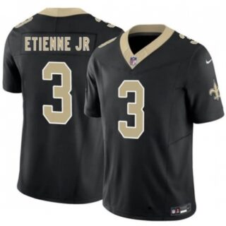 Men's New Orleans Saints #3 Travis Etienne Jr Black 2026 F.U.S.E Vapor Limited Football Stitched Jersey