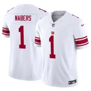 Youth New York Giants #1 Malik Nabers White Vapor Stitched Jerseys