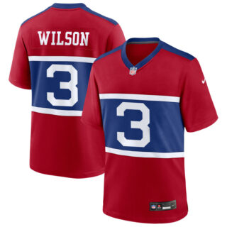Men's New York Giants #3 Russell Wilson Alternate Game Century Red Jersey