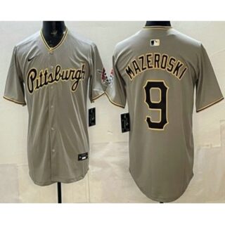 Men's Pittsburgh Pirates #9 Bill Mazeroski Grey Limited Jersey