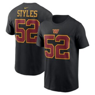 Men's Washington Commanders #52 Sonny Styles Black Name & Number T-Shirt
