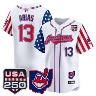 Men's Cleveland Indians #13 Gabriel Arias America 250 Edition Vapor Premier Limited Jersey All Stitched