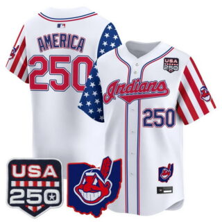 Men's Cleveland Indians #250 America Edition Vapor Premier Limited Jersey All Stitched
