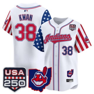 Men's Cleveland Indians #38 Steven Kwan America 250 Edition Vapor Premier Limited Jersey All Stitched