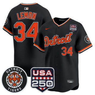 Men's Detroit Tigers #34 Chet Lemon 2026 Alternate Vapor Premier Limited Jersey 250America Patch All Stitched Black