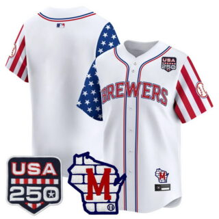 Men's Milwaukee Brewers Team America Edition Vapor Premier Limited Jersey All Stitched White