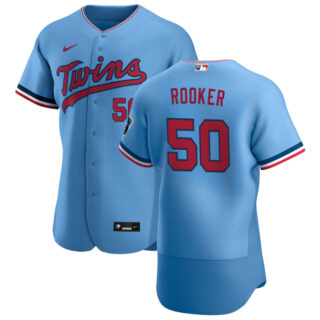 Minnesota Twins #50 Brent Rooker Men's Nike Light Blue Alternate 2020 Authentic Team MLB Jersey