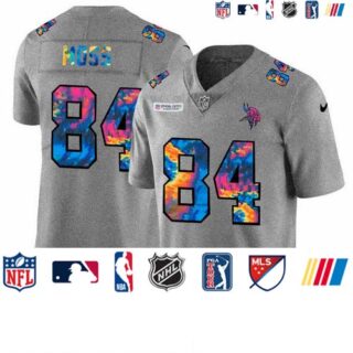 Minnesota Vikings #84 Randy Moss Men's Nike Multi-Color 2020 NFL Crucial Catch NFL Jersey Greyheather