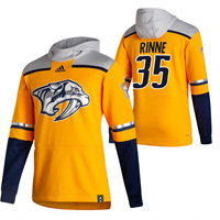 Nashville Predators #35 Pekka Rinne Reverse Retro Pullover Hoodie Gold